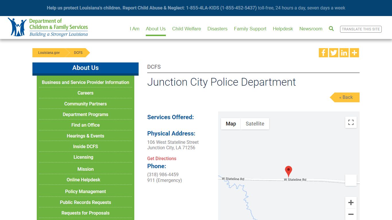 Junction City Police Department | Louisiana Department of Children ...